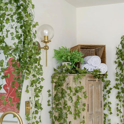 96 Pack 672Ft Artificial Ivy Garland, Fake Vines UV Resistant Greenery Leaves Fake Plants Hanging Aesthetic Vines for Home Bedroom Party Garden Wall Room Decor