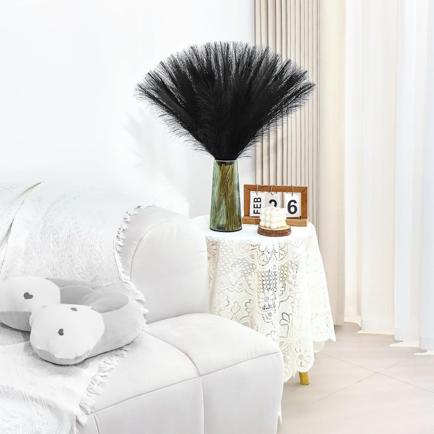 Pampas Grass Decor 30 Pcs 21.7 Inch Faux Brown Pampas Grass Bulk Artificial Dried Flowers Small Vase Filler Pompas Grass.