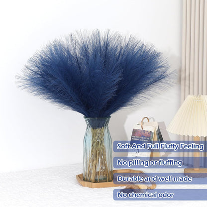 Pampas Grass Decor 30 Pcs 21.7 Inch Faux Brown Pampas Grass Bulk Artificial Dried Flowers Small Vase Filler Pompas Grass.