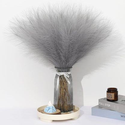 Pampas Grass Decor 30 Pcs 21.7 Inch Faux Brown Pampas Grass Bulk Artificial Dried Flowers Small Vase Filler Pompas Grass.