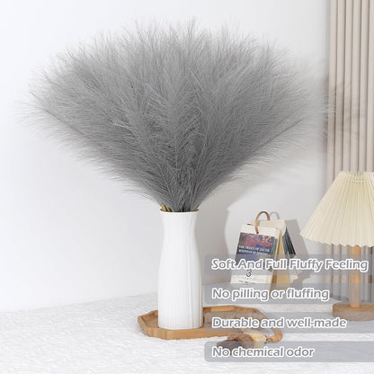 Pampas Grass Decor 30 Pcs 21.7 Inch Faux Brown Pampas Grass Bulk Artificial Dried Flowers Small Vase Filler Pompas Grass.