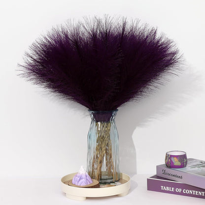 Pampas Grass Decor 30 Pcs 21.7 Inch Faux Brown Pampas Grass Bulk Artificial Dried Flowers Small Vase Filler Pompas Grass.