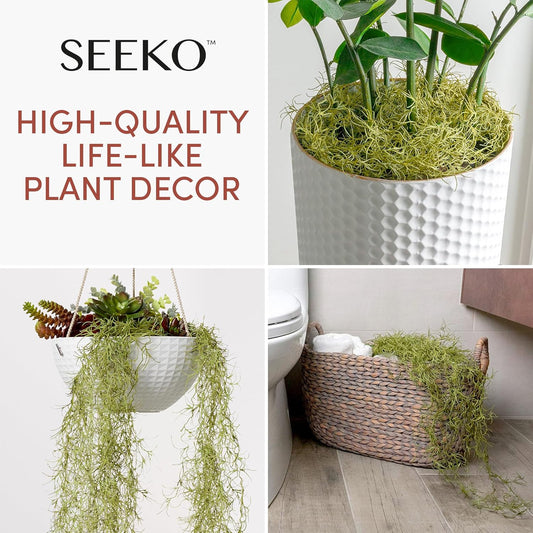 Spanish Moss - Moss Decor, 6 Pack, 33-Inch | 33" strands, fake moss for plants indoor, crafts & DIY arrangements. Realistic faux spanish moss style vines