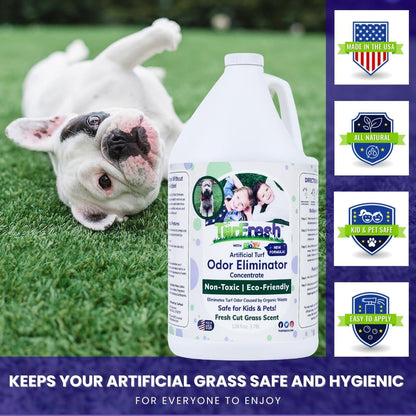 BioX Artificial Turf Odor Eliminator – Yard Deodorizer for Dog Urine & Feces – Natural Concentrate Outdoor Cleaner – Safe for Kids & Pets – 1 Gallon Fresh Cut Grass Scent