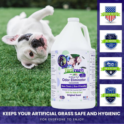 BioX Artificial Turf Odor Eliminator – Yard Deodorizer for Dog Urine & Feces – Natural Concentrate Outdoor Cleaner – Safe for Kids & Pets – 1 Gallon Fresh Cut Grass Scent