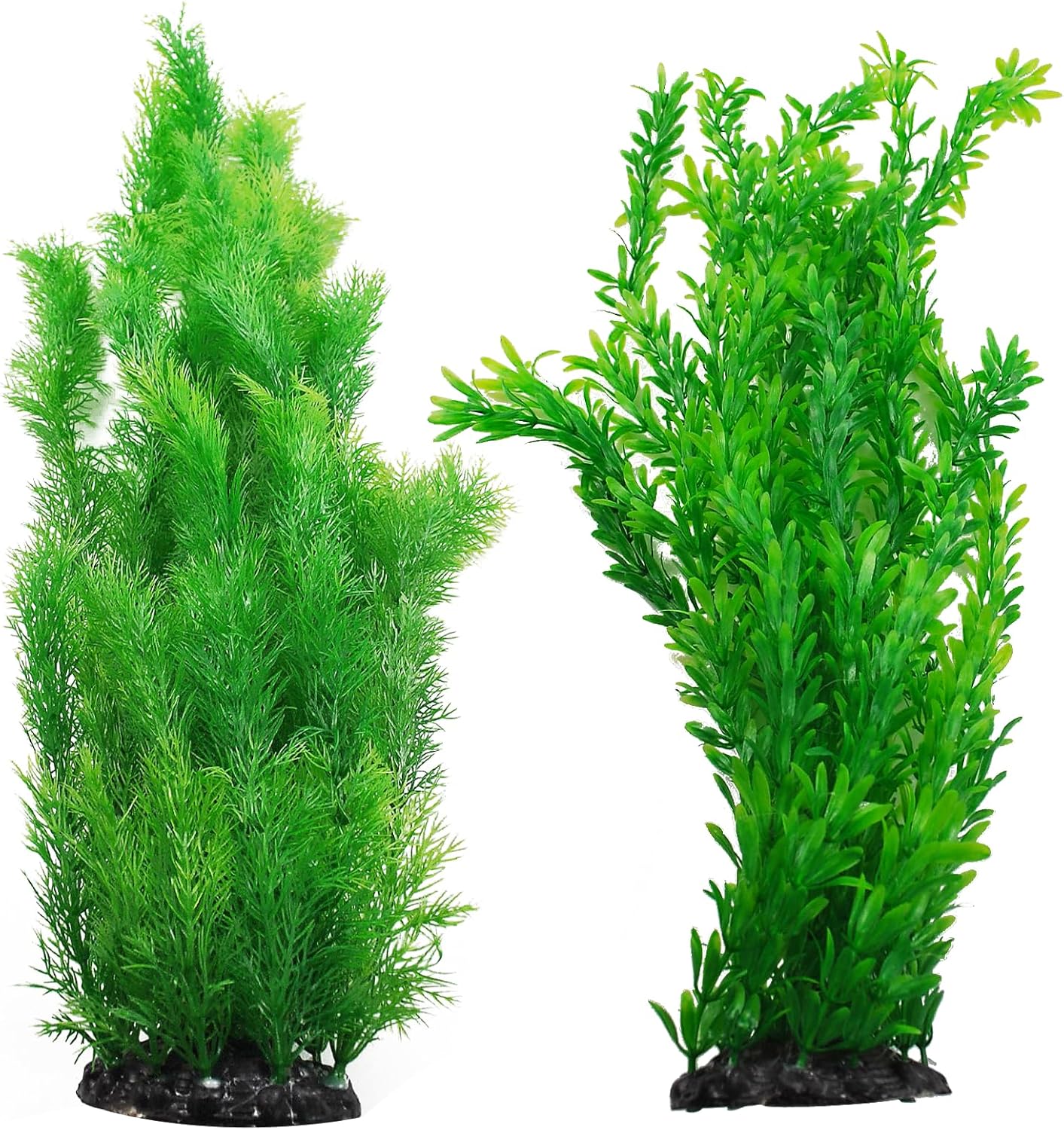 Aquarium Plants Plastic Realistic Tall Fish Tank Plant Decorations Seaweed Fish Tank Decor Artificial Plants Ornament for Aquarium Extra Large 21.7 Inches (Green,2 PCS)