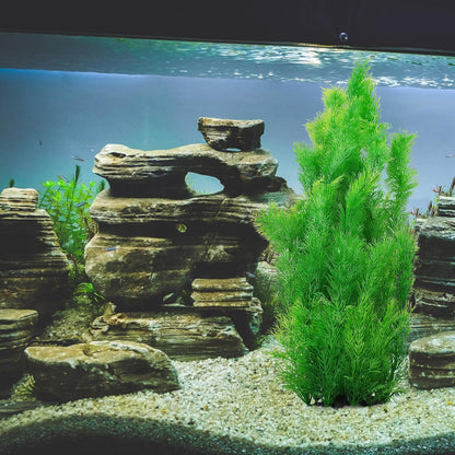 Aquarium Plants Plastic Realistic Tall Fish Tank Plant Decorations Seaweed Fish Tank Decor Artificial Plants Ornament for Aquarium Extra Large 21.7 Inches (Green,2 PCS)