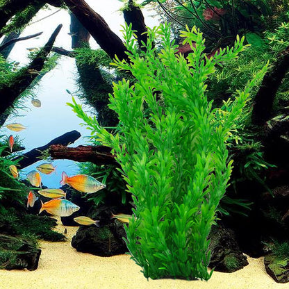 Aquarium Plants Plastic Realistic Tall Fish Tank Plant Decorations Seaweed Fish Tank Decor Artificial Plants Ornament for Aquarium Extra Large 21.7 Inches (Green,2 PCS)