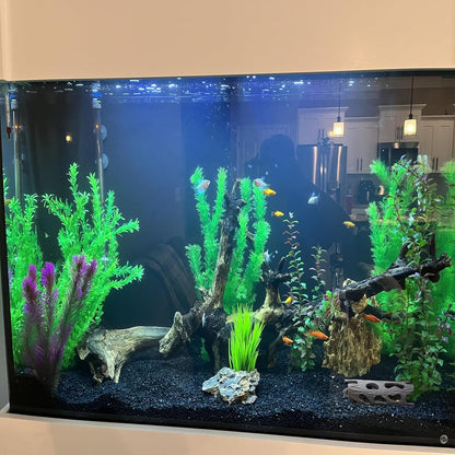 Aquarium Plants Plastic Realistic Tall Fish Tank Plant Decorations Seaweed Fish Tank Decor Artificial Plants Ornament for Aquarium Extra Large 21.7 Inches (Green,2 PCS)