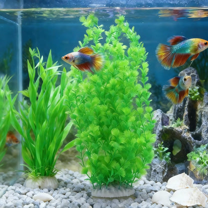 Aquarium Plants Plastic Realistic Tall Fish Tank Plant Decorations Seaweed Fish Tank Decor Artificial Plants Ornament for Aquarium Extra Large 21.7 Inches (Green,2 PCS)