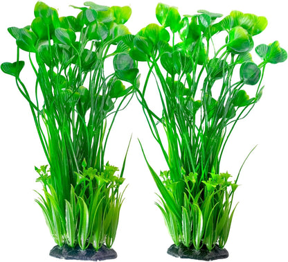 Aquarium Plants Plastic Realistic Tall Fish Tank Plant Decorations Seaweed Fish Tank Decor Artificial Plants Ornament for Aquarium Extra Large 21.7 Inches (Green,2 PCS)