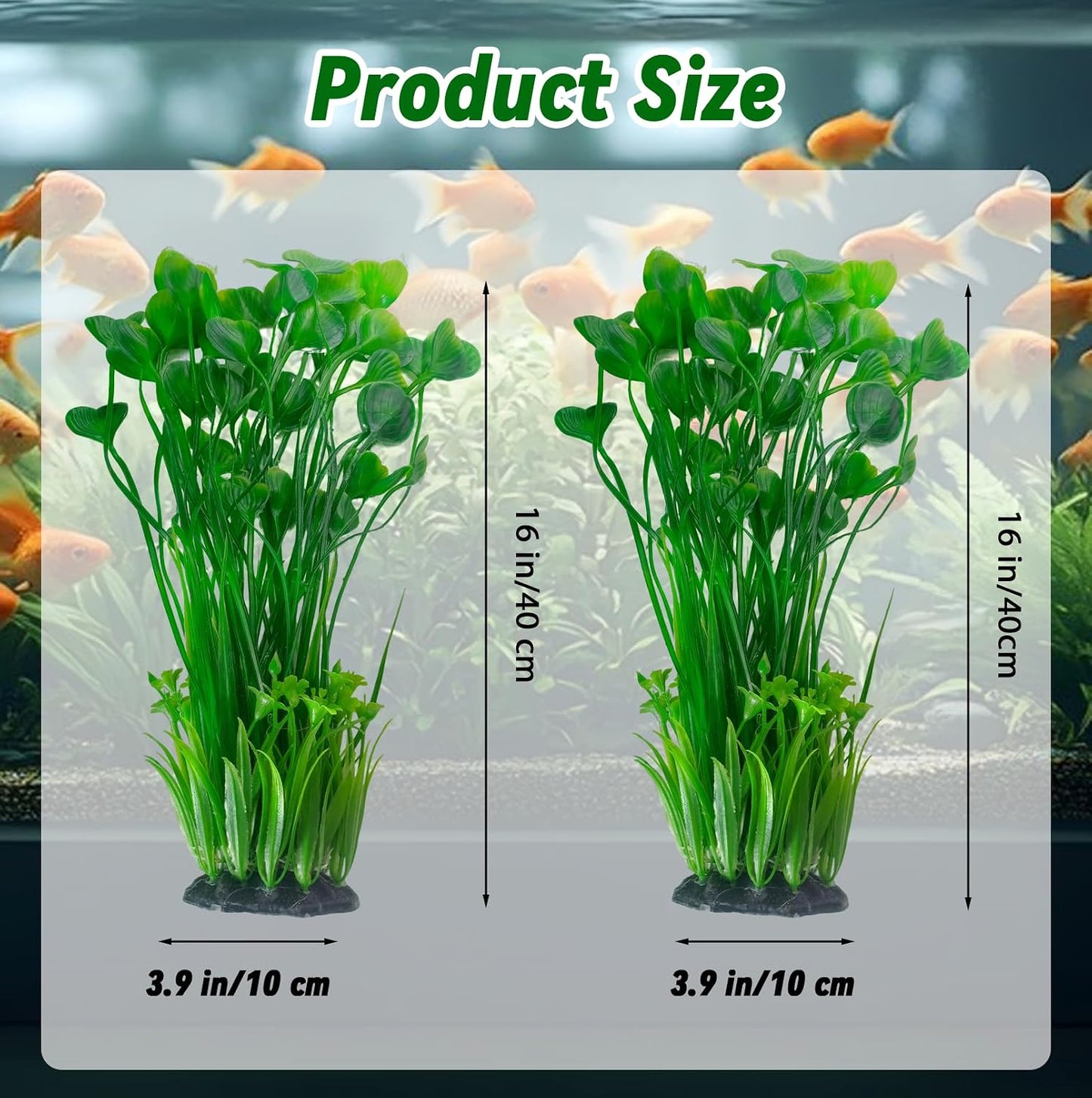Aquarium Plants Plastic Realistic Tall Fish Tank Plant Decorations Seaweed Fish Tank Decor Artificial Plants Ornament for Aquarium Extra Large 21.7 Inches (Green,2 PCS)