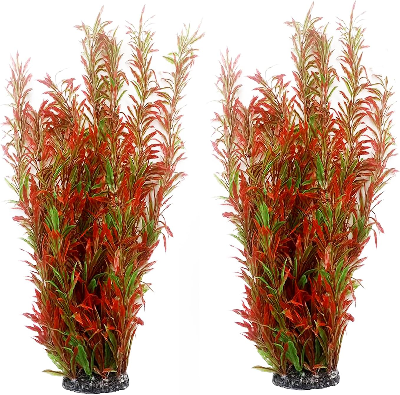 Aquarium Plants Plastic Realistic Tall Fish Tank Plant Decorations Seaweed Fish Tank Decor Artificial Plants Ornament for Aquarium Extra Large 21.7 Inches (Green,2 PCS)