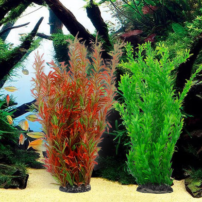 Aquarium Plants Plastic Realistic Tall Fish Tank Plant Decorations Seaweed Fish Tank Decor Artificial Plants Ornament for Aquarium Extra Large 21.7 Inches (Green,2 PCS)