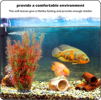 Aquarium Plants Plastic Realistic Tall Fish Tank Plant Decorations Seaweed Fish Tank Decor Artificial Plants Ornament for Aquarium Extra Large 21.7 Inches (Green,2 PCS)