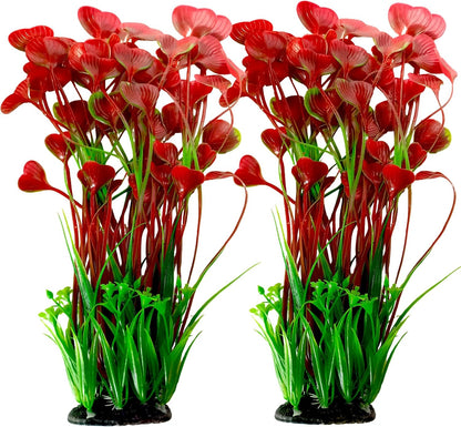 Aquarium Plants Plastic Realistic Tall Fish Tank Plant Decorations Seaweed Fish Tank Decor Artificial Plants Ornament for Aquarium Extra Large 21.7 Inches (Green,2 PCS)