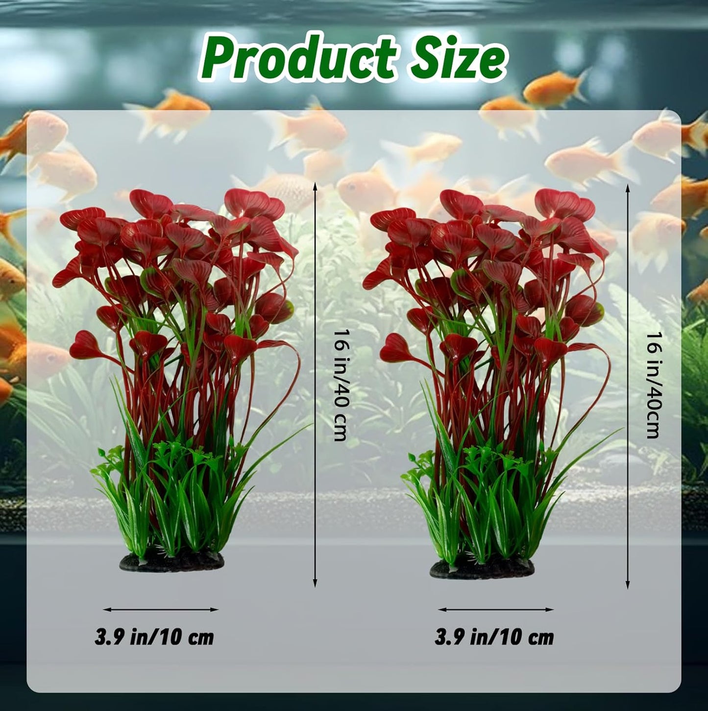 Aquarium Plants Plastic Realistic Tall Fish Tank Plant Decorations Seaweed Fish Tank Decor Artificial Plants Ornament for Aquarium Extra Large 21.7 Inches (Green,2 PCS)