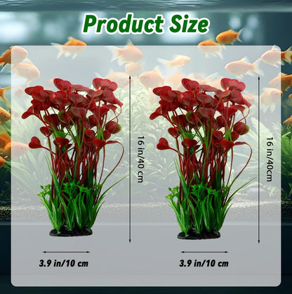Aquarium Plants Plastic Realistic Tall Fish Tank Plant Decorations Seaweed Fish Tank Decor Artificial Plants Ornament for Aquarium Extra Large 21.7 Inches (Green,2 PCS)