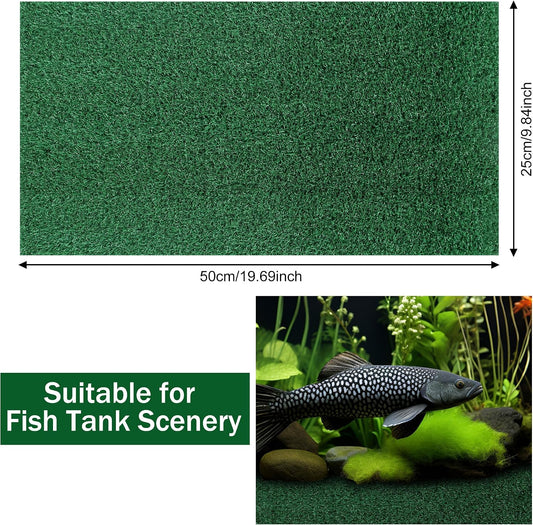 Aquarium Artificial Grass Turf, Turtle Aquarium Basking Platform Accessories Grass Lawn, Pet Turf Artificial Fake Grass Mat