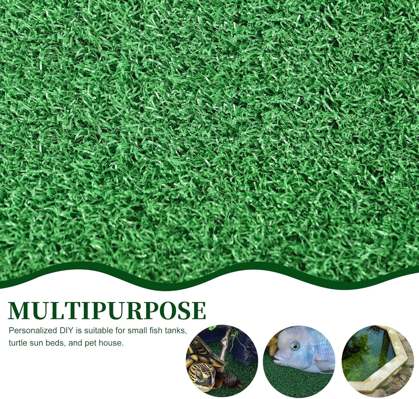 Aquarium Artificial Grass Turf, Turtle Aquarium Basking Platform Accessories Grass Lawn, Pet Turf Artificial Fake Grass Mat