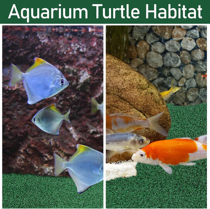 Aquarium Artificial Grass Turf, Turtle Aquarium Basking Platform Accessories Grass Lawn, Pet Turf Artificial Fake Grass Mat