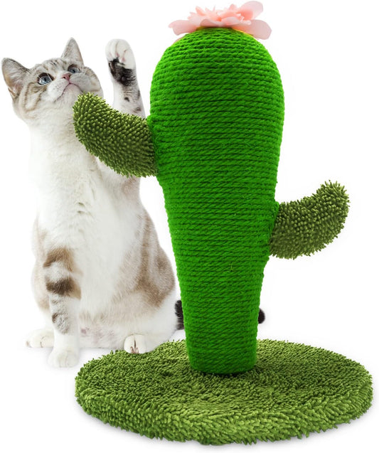 Cat Scratching Post, Cute Cactus Scratching Post, Nature Sisal Cat Scratcher for Indoor Cats and Kittens
