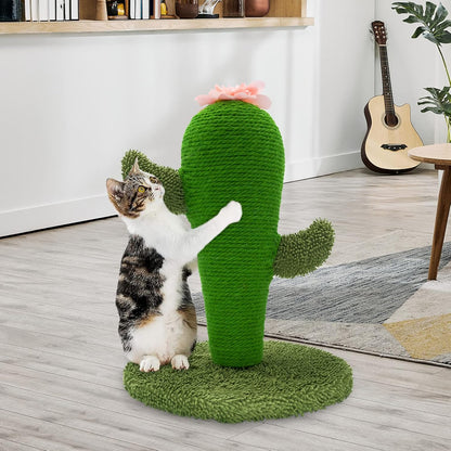 Cat Scratching Post, Cute Cactus Scratching Post, Nature Sisal Cat Scratcher for Indoor Cats and Kittens