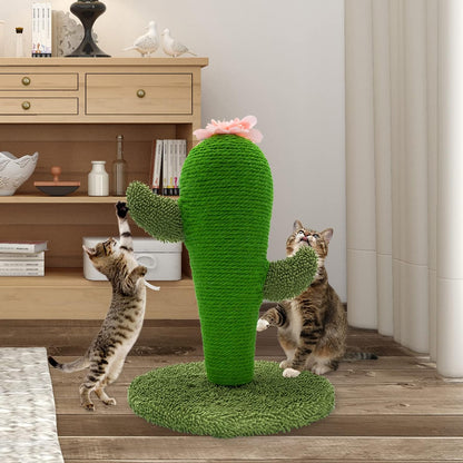 Cat Scratching Post, Cute Cactus Scratching Post, Nature Sisal Cat Scratcher for Indoor Cats and Kittens