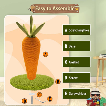 Cat Scratching Post, Cute Cactus Scratching Post, Nature Sisal Cat Scratcher for Indoor Cats and Kittens