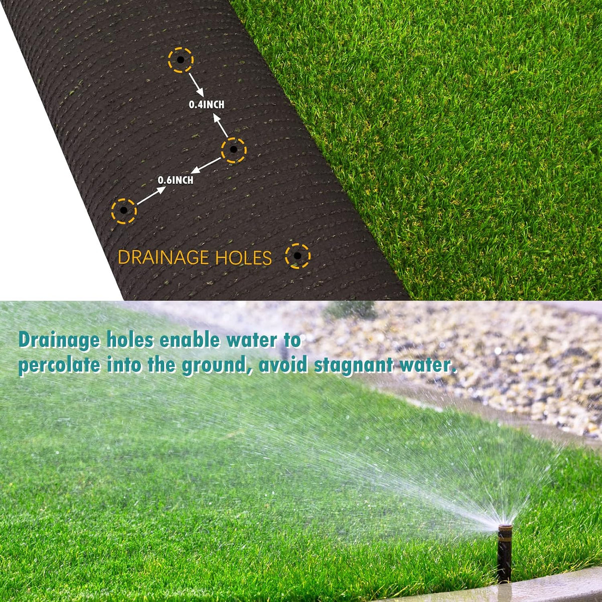Artificial Turf Grass Outdoor 7x15ft, 0.8-in Synthetic Fake Grass
