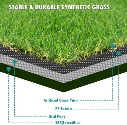 Artificial Turf Grass Outdoor 7x15ft, 0.8-in Synthetic Fake Grass