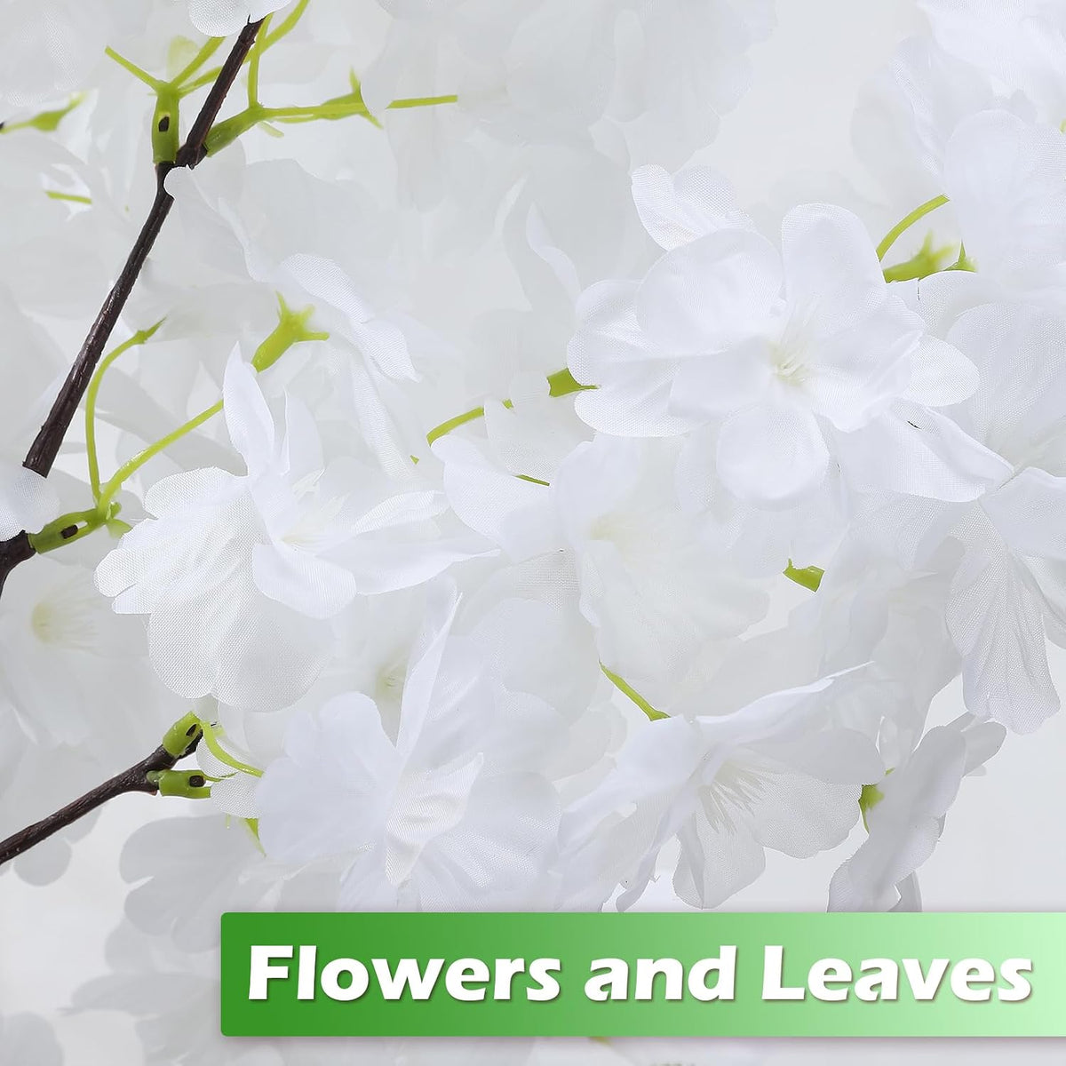 Artificial Cherry Blossom Tree Fake Plants Faux Pink Sakura Flowers, 4FT
