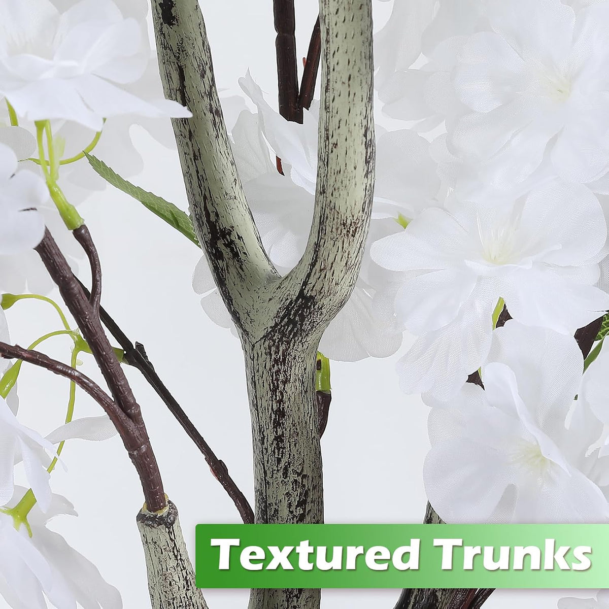 Artificial Cherry Blossom Tree Fake Plants Faux Pink Sakura Flowers, 4FT