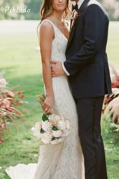 Artificial Wedding Dahlia Flowers 25 pcs Fake Roses with Stem for DIY Wedding Decor Centerpieces Arrangements Bouquets (Shades of Burnt Orange)