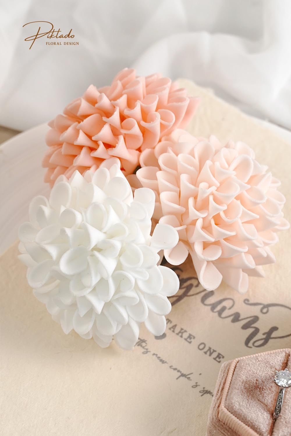 Artificial Wedding Dahlia Flowers 25 pcs Fake Roses with Stem for DIY Wedding Decor Centerpieces Arrangements Bouquets (Shades of Burnt Orange)