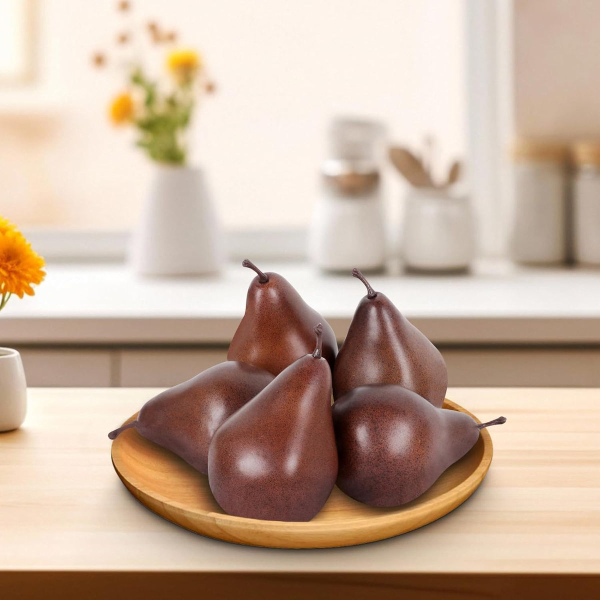 5Pcs Faux Pomegranate Fake Fruit Decor Realistic Artificial Pomegranate Simulation Fruits for Home Kitchen Party Restaurant Shop Display Photography Props
