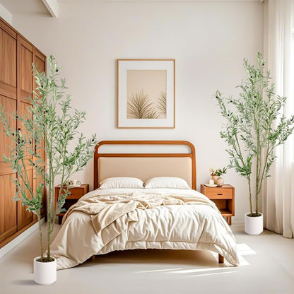 Fake Olive Tree 4FT Tall 1Pack with White Planter for Home Decor