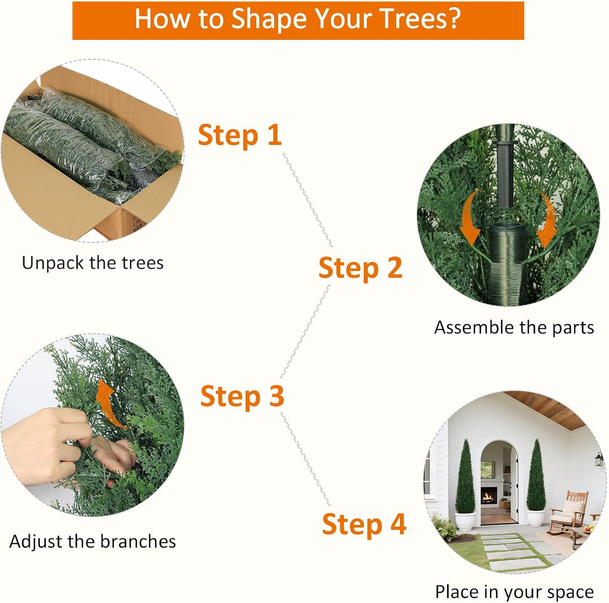 6FT Artificial Cedar Topiary Trees for Outdoors UV Resistant Set of 2