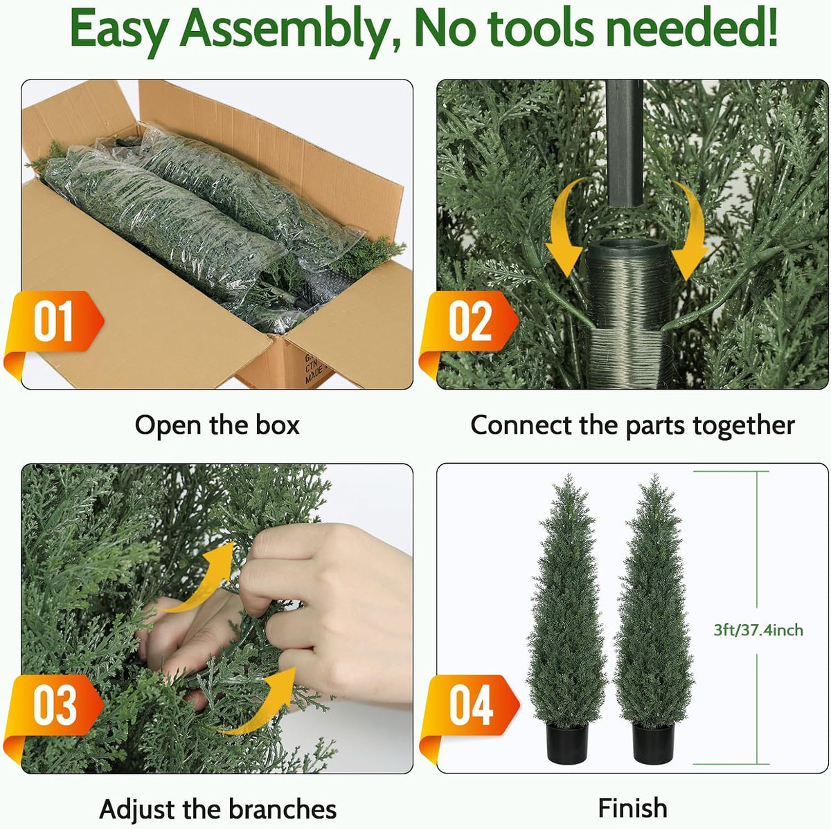 6FT Artificial Cedar Topiary Trees for Outdoors UV Resistant Set of 2