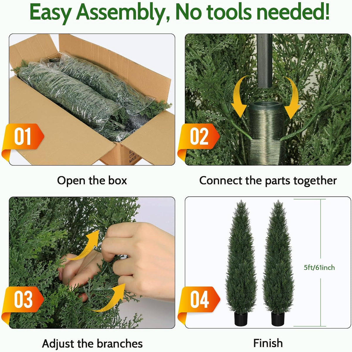 6FT Artificial Cedar Topiary Trees for Outdoors UV Resistant Set of 2