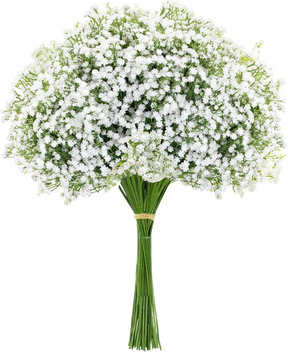 10PCS 21-inch Sturdy Artificial Baby’s Breath Flowers - Non-Shedding Design for Wedding/Home Decor, Realistic Faux Gypsophila with Reinforced Stem Base