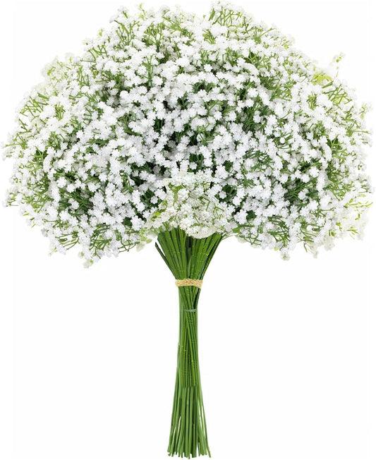 10PCS 21-inch Sturdy Artificial Baby’s Breath Flowers - Non-Shedding Design for Wedding/Home Decor, Realistic Faux Gypsophila with Reinforced Stem Base
