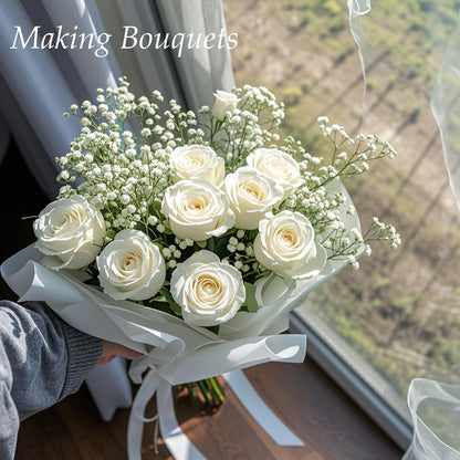 10PCS 21-inch Sturdy Artificial Baby’s Breath Flowers - Non-Shedding Design for Wedding/Home Decor, Realistic Faux Gypsophila with Reinforced Stem Base