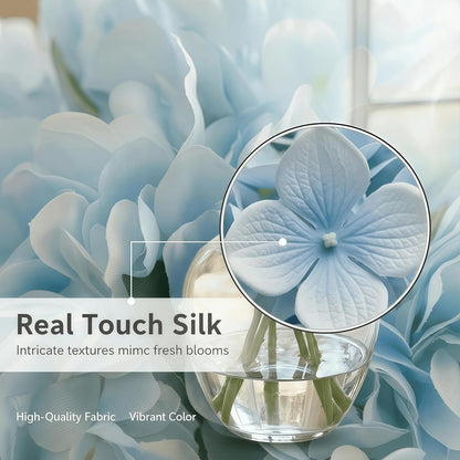 Artificial Flower Hydrangea Fake Hydrangea, Used in The Center of The Family Bathroom Desk Shelf or Wedding Bouquet Decoration, Contains 6 White Branches