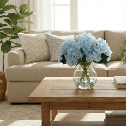 Artificial Flower Hydrangea Fake Hydrangea, Used in The Center of The Family Bathroom Desk Shelf or Wedding Bouquet Decoration, Contains 6 White Branches