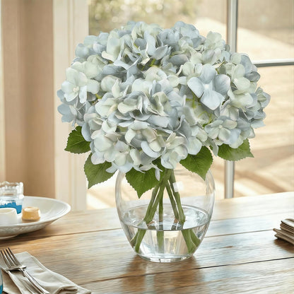 Artificial Flower Hydrangea Fake Hydrangea, Used in The Center of The Family Bathroom Desk Shelf or Wedding Bouquet Decoration, Contains 6 White Branches