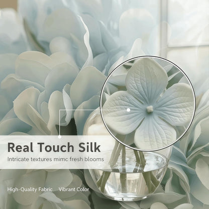 Artificial Flower Hydrangea Fake Hydrangea, Used in The Center of The Family Bathroom Desk Shelf or Wedding Bouquet Decoration, Contains 6 White Branches