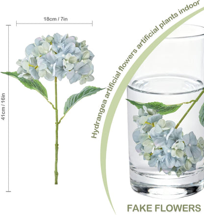 Artificial Flower Hydrangea Fake Hydrangea, Used in The Center of The Family Bathroom Desk Shelf or Wedding Bouquet Decoration, Contains 6 White Branches