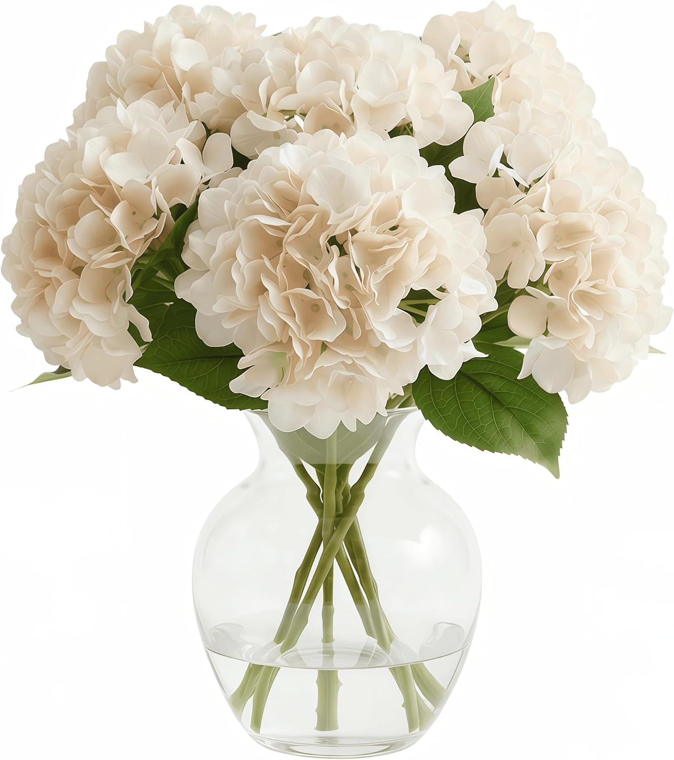 Artificial Flower Hydrangea Fake Hydrangea, Used in The Center of The Family Bathroom Desk Shelf or Wedding Bouquet Decoration, Contains 6 White Branches
