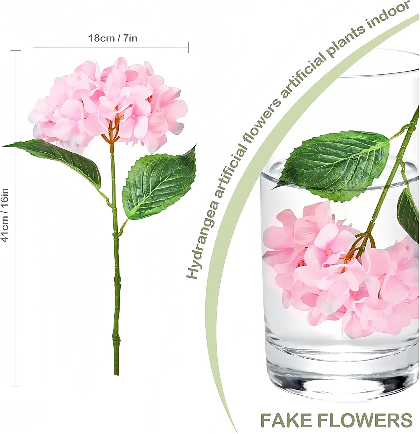 Artificial Flower Hydrangea Fake Hydrangea, Used in The Center of The Family Bathroom Desk Shelf or Wedding Bouquet Decoration, Contains 6 White Branches